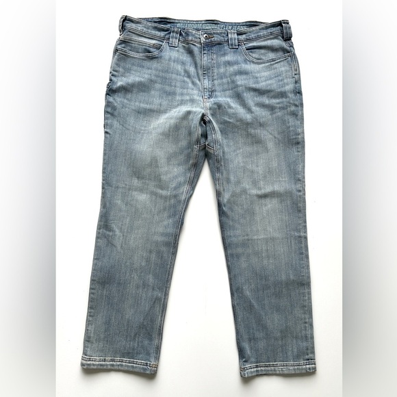 Duluth Washed Light Ballroom Double Flex Standard Fit Blue Jeans Men’s 40x30 - Picture 1 of 10